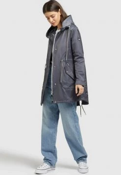 Khujo Femme ONDA2 Parka Graublau -Khujo Soldes 0433f02435804673b92f990b7cc6f340