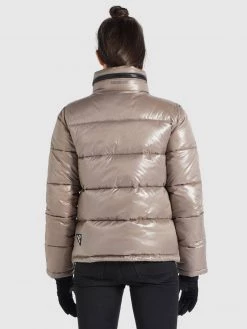 Khujo BLONDIE Veste D'hiver Taupe Glänzend Femme -Khujo Soldes 055ec95898f94d5184b6c1aaaa1d9d32