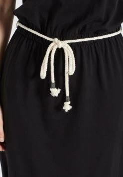 Khujo DOREEN Robe Longue Schwarz Femme -Khujo Soldes 07fd195bc6cc4a6886b70bb6d68a6715