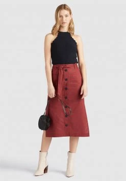 Khujo Femme VARSHA Jupe Trapèze Rotbraun -Khujo Soldes 0ccde390ffb04a35a162d51a330b7737