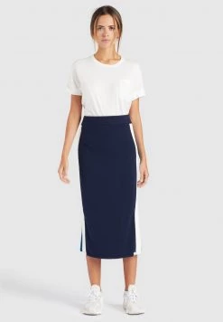 Khujo ROCK PRATA Jupe Crayon Blue/white Femme
