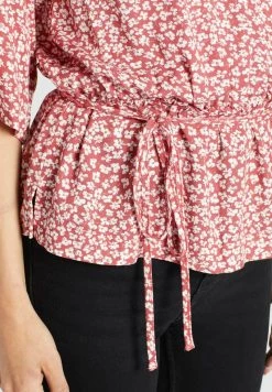 Khujo Femme RINALDA Blouse Rot Weiß Geblümt -Khujo Soldes 148fc692b58348d2a0431989ef76ecd0