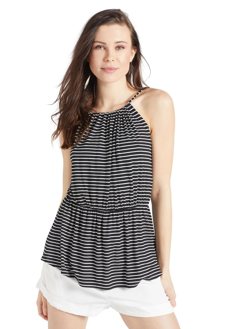 Khujo Femme VALDA Débardeur Schwarz Weiß Gestreift 3 Khujo Femme VALDA Débardeur Schwarz Weiß Gestreift