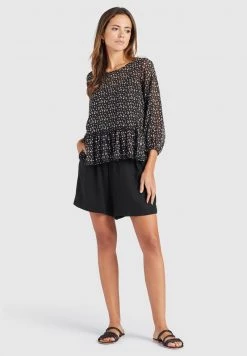 Khujo KLEMENTINA Blouse Black/blue Femme -Khujo Soldes 1a528566135048c1b42c7e00174236ad