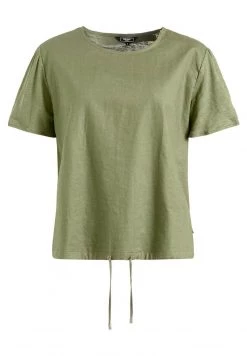Khujo ALONNA T Shirt Imprimé Olive Femme -Khujo Soldes 24a0fb97f2b34c809376c585a39b163a