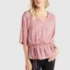 Khujo Femme RINALDA Blouse Rot Weiß Geblümt