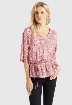 Khujo Femme RINALDA Blouse Rot Weiß Geblümt