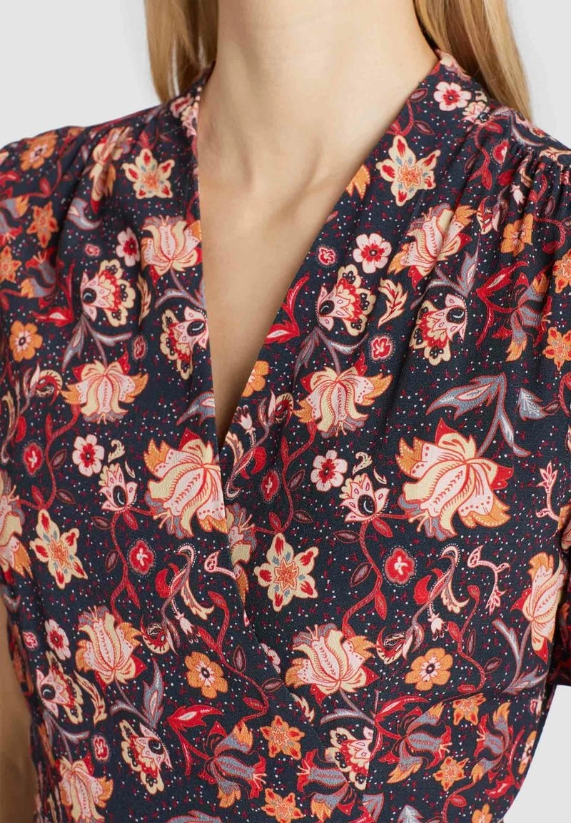 Khujo Femme FROMMET Robe De Jour Orange Rot Gemustert 8 Khujo Femme FROMMET Robe De Jour Orange Rot Gemustert – Image 6