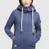 Khujo SALOMEA Sweat à Capuche Zippé Dunkelblau Femme -Khujo Soldes 2cb8a39fe5f74587aaadc505ae67a283
