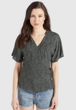 Khujo Femme GIOVANNA Blouse Schwarz Weiß Gepunktet