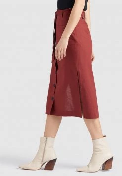 Khujo Femme VARSHA Jupe Trapèze Rotbraun -Khujo Soldes 2d0e36a4b8ad4aa8b1a270237c0ee14c