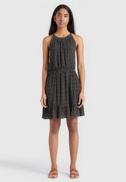 Khujo KELSA Robe De Jour Schwarz Geblümt Femme