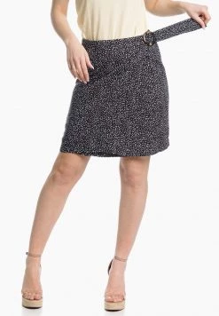 Khujo ARMATA FLOA DO Jupe Portefeuille Black Femme -Khujo Soldes 32321b81ddd9443cb90e126f3cf94c78