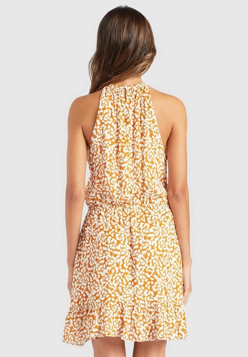 Khujo KELSA Robe De Jour Ocker Geblümt Femme 5 Khujo KELSA Robe De Jour Ocker Geblümt Femme – Image 3