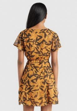 Khujo Femme VARVARA Robe De Jour Orange/black -Khujo Soldes 32c765252ee54931a037d93cf9254776