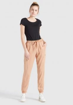 Khujo Femme MARIZA Pantalon De Survêtement Aprikot Gewaschen