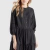 Khujo Femme CREPES Robe De Jour Schwarz -Khujo Soldes 3bf91f9a7e364b7e9e5af3dda5e1eea3