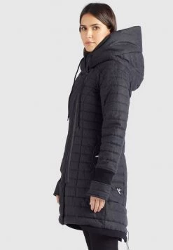 Khujo Femme MANTEL TOPSY2 Veste D'hiver Schwarz Weiß Meliert -Khujo Soldes 3cf1c0f4bdd84cf3a764f4fbee6d859e