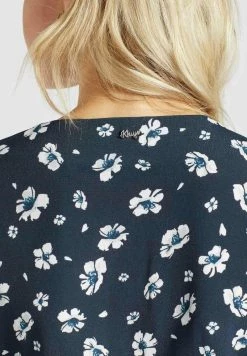 Khujo GIOVANNA Blouse Blau Weiß Geblümt Femme -Khujo Soldes 49ab32a1db204b1085d63217c7202ba3
