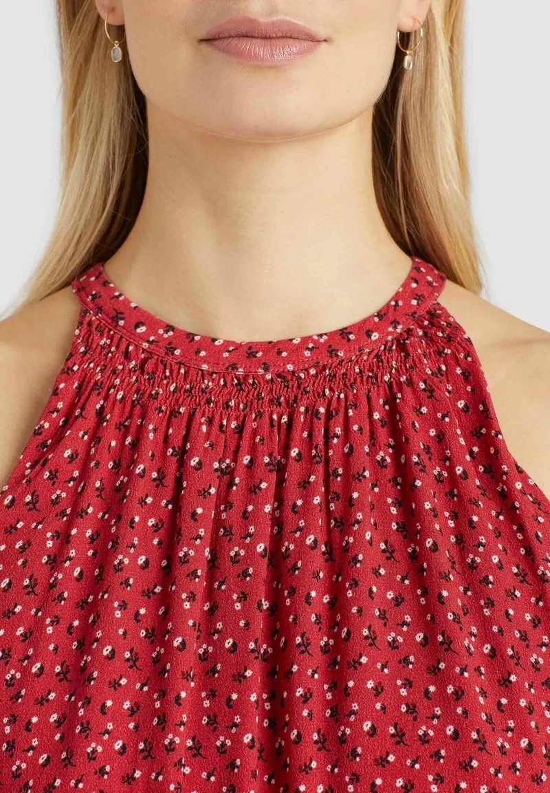 Khujo Femme KELSA Robe De Jour Rot Geblümt 9 Khujo Femme KELSA Robe De Jour Rot Geblümt – Image 7