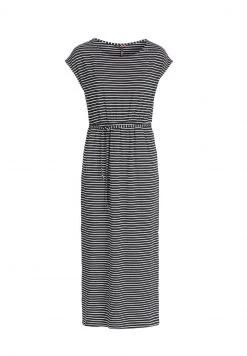 Khujo CRISTELLA Robe Longue Schwarz Weiß Gestreift Femme -Khujo Soldes 4e1d2d9656dd41278ffb7450ea756e94