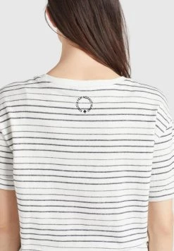 Khujo AURELIA T Shirt Imprimé Weiß Schwarz Gestreift Femme -Khujo Soldes 50f96b0ad78a4cae88fded0818671514