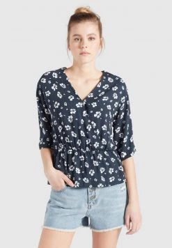 Khujo Femme RINALDA Blouse Blau Weiß Geblümt