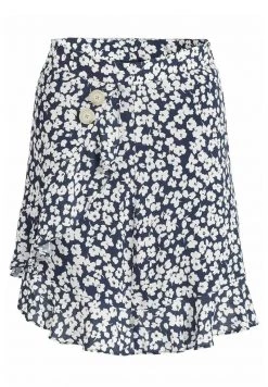 Khujo UNDINE Jupe Trapèze Dunkelblau Weiß Geblümt Femme -Khujo Soldes 5702643c15c84746848ac86418fbe457