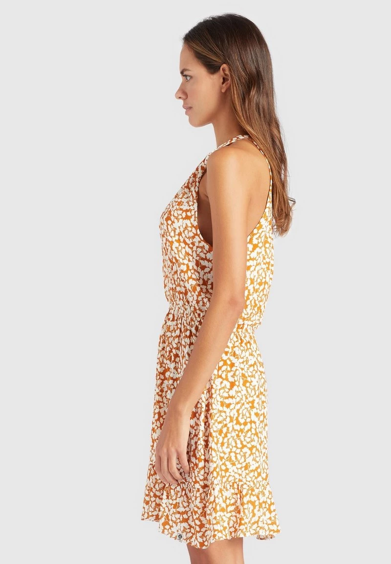 Khujo KELSA Robe De Jour Ocker Geblümt Femme 6 Khujo KELSA Robe De Jour Ocker Geblümt Femme – Image 4