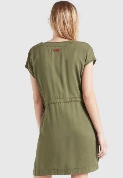 Khujo Femme ANNELI Robe En Jean Khaki Gewaschen -Khujo Soldes 5deb8955c5b1467fa679622f2aba8a75