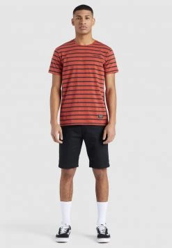 Khujo SAER T Shirt Imprimé Orange Homme -Khujo Soldes 624190fc726b486d93d8169e0866f1ce