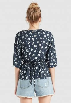Khujo Femme RINALDA Blouse Blau Weiß Geblümt -Khujo Soldes 6f632d9080f44261aedeb721a3f9fb64