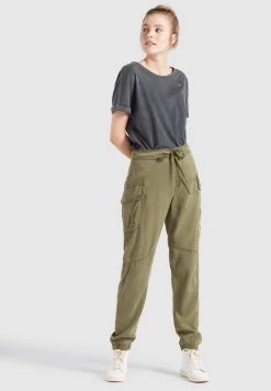 Khujo JOSLIN Pantalon Cargo Khaki Gewaschen Femme -Khujo Soldes 6f939ac98ddf4e5c833bc079fdc9c81d