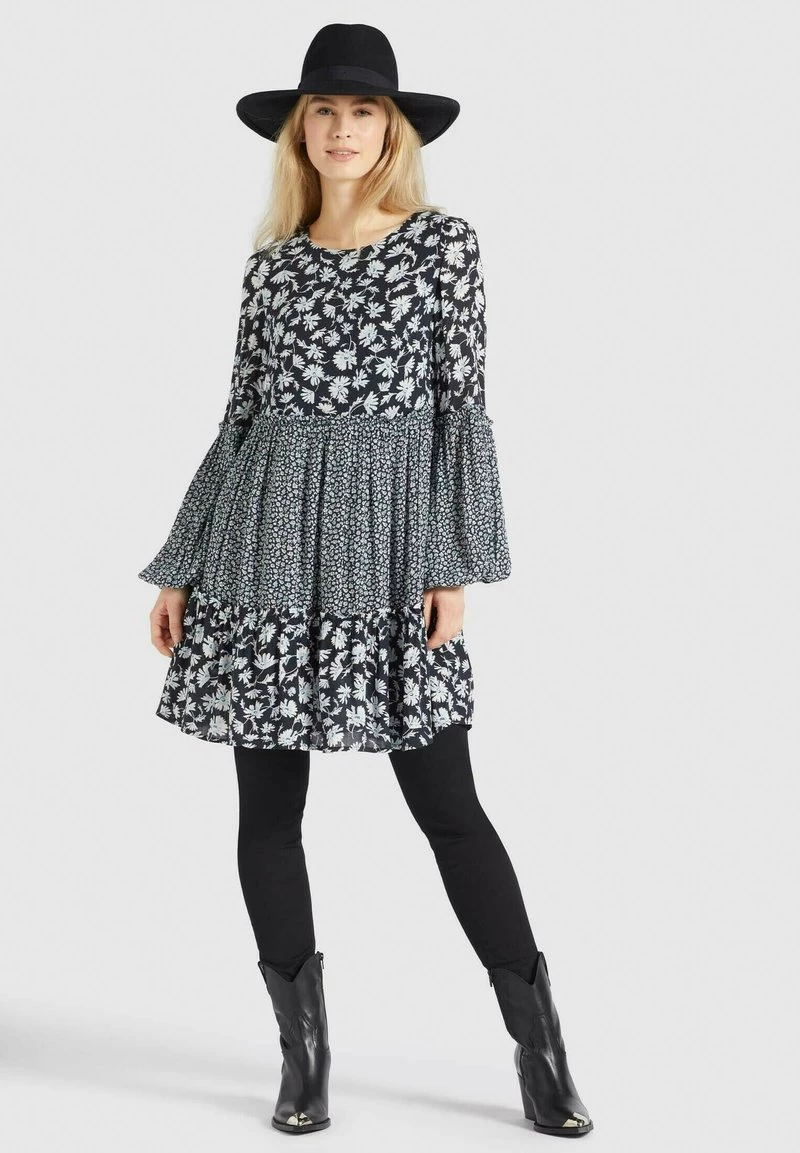 Khujo Femme GRANATA Robe De Jour Schwarz Weiß 4 Khujo Femme GRANATA Robe De Jour Schwarz Weiß – Image 2