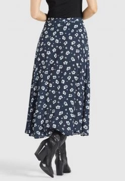 Khujo Femme HEPKE Jupe Trapèze Blau Weiß Geblümt -Khujo Soldes 7301bb1085ed420dbc5611b2e1d354f7