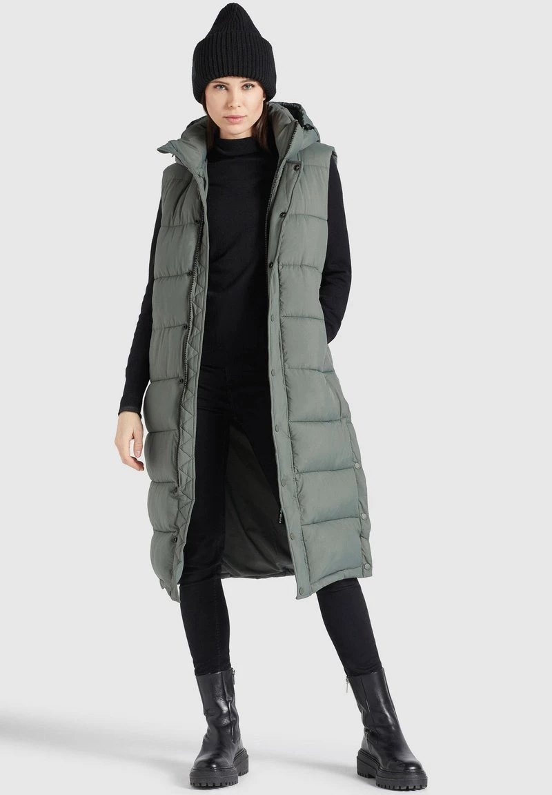 Khujo Femme MAGNETA MATT Veste Sans Manches Graugrün 4 Khujo Femme MAGNETA MATT Veste Sans Manches Graugrün – Image 2