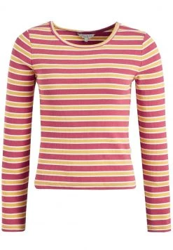 Khujo Femme SICHUAN T Shirt à Manches Longues Rosa Ocker Gestreift -Khujo Soldes 77404d8e1561437fa9eeaa963ff2ad28