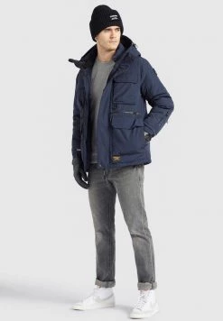 Khujo MARKS2 Veste D'hiver Dunkelblau Homme -Khujo Soldes 78028f5f93df41ba87a2438d531081c9