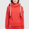 Khujo Femme RHABEA Sweat à Capuche Rot -Khujo Soldes 78a4bccd58684d0388194b6466226e12