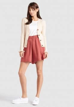 Khujo SUSTU Gilet Beige Femme -Khujo Soldes 78ad8eaacd55408189fdcfe90e430b4d