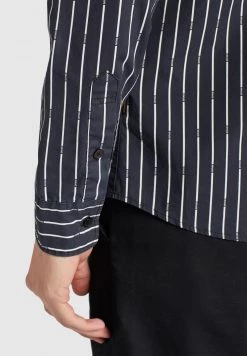 Khujo WAITE Chemise Schwarz Gestreift Homme -Khujo Soldes 7a4fab91dcb947c0a18ef336557174f5