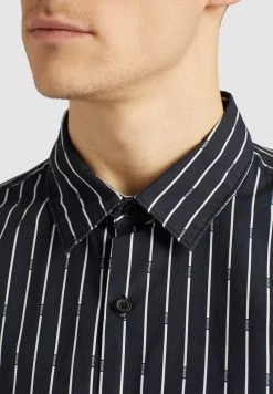 Khujo WAITE Chemise Schwarz Gestreift Homme -Khujo Soldes 7b12f3650cae498b952a4aa98ed9a3ff