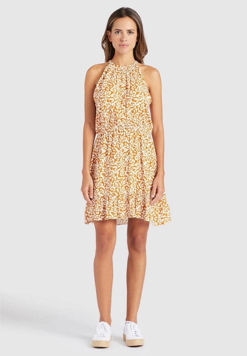 Khujo KELSA Robe De Jour Ocker Geblümt Femme 3 Khujo KELSA Robe De Jour Ocker Geblümt Femme