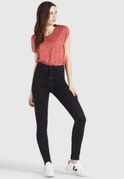 Khujo Femme TALAJA T Shirt Imprimé Rosa Schwarz Gemustert -Khujo Soldes 7d6829300a7e41589b8b70dc766e3260