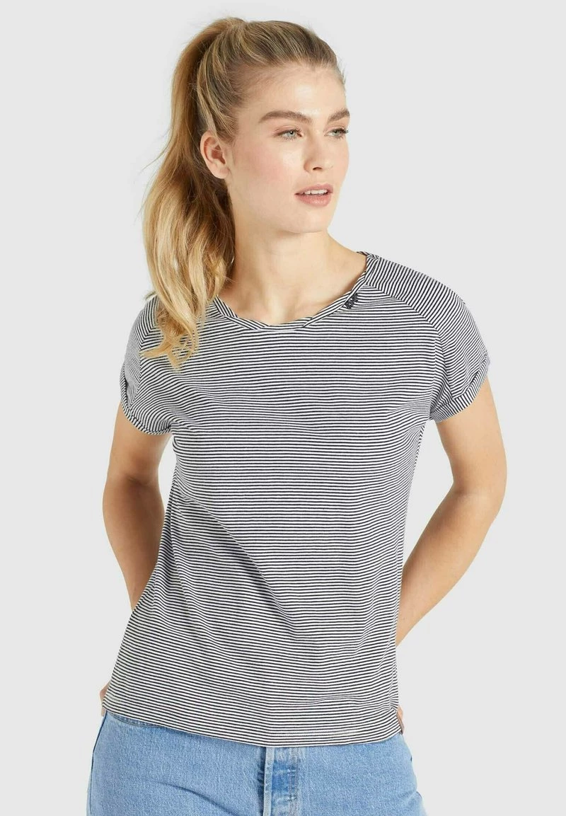Khujo Femme BABSI T Shirt Imprimé Schwarz Weiß Gestreift 10 Khujo Femme BABSI T Shirt Imprimé Schwarz Weiß Gestreift – Image 8