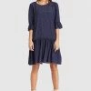 Khujo Femme FREMA Robe De Jour Dark Blue -Khujo Soldes 85cc716a935f40a6a57ee8d7f579290f