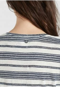 Khujo PERGOLA T Shirt Basique Naturweiß Dunkelblau Gestreift Femme -Khujo Soldes 87cc4bc623c8478babe83db668c92211