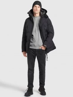 Khujo Homme GORD Veste D'hiver Schwarz -Khujo Soldes 8ad64f12389b4cf79a7be9cb7c53becb