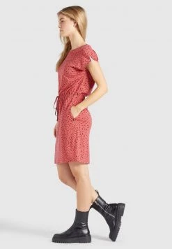 Khujo SAMMY Robe Fourreau Rosa Schwarz Gemustert Femme -Khujo Soldes 8c307a968b1048c4a671b8f13ae69eec