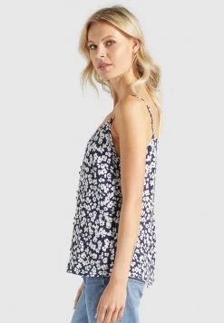 Khujo Femme ELLEN Blouse Dunkelblau Weiß Geblümt -Khujo Soldes 8e420e301ad549cb8af9b910766d796e